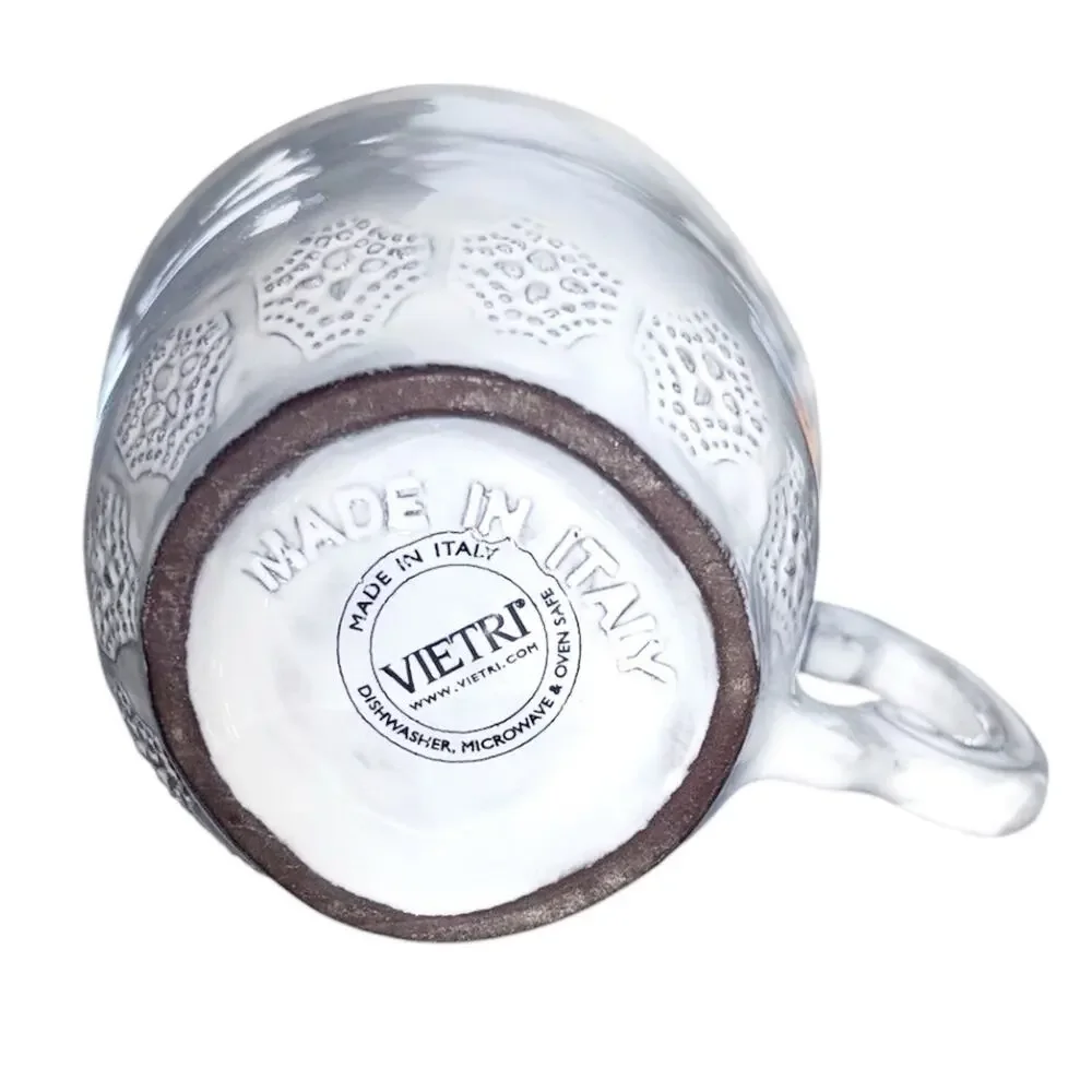 VIETRI INCANTO STONE WHITE-LACE MUG - 3 5/8